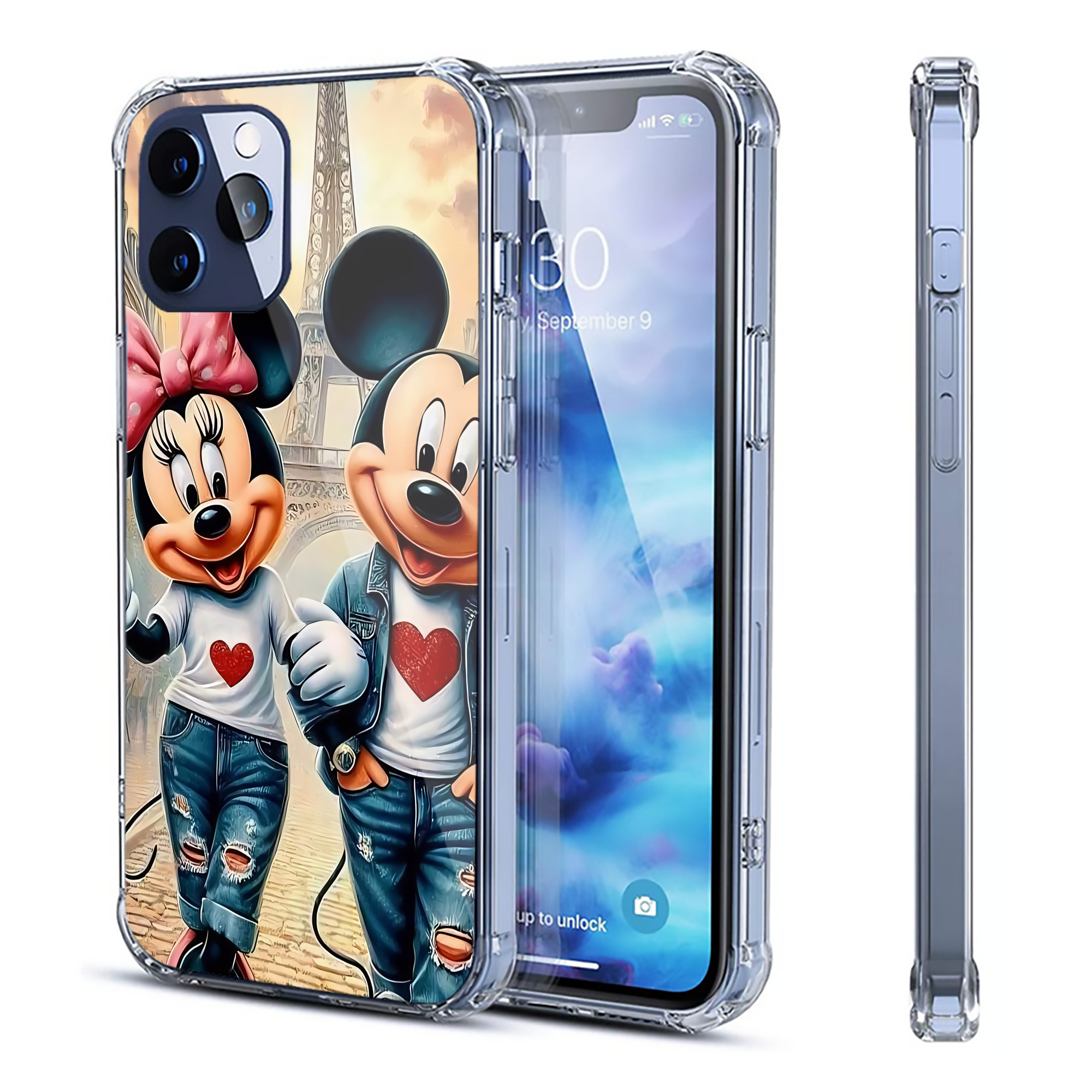 （画像用） ミッキーマウス Mickey Mouse 【iPhone 12シリーズ対応】透明スマホケース（クリアソフトケース）